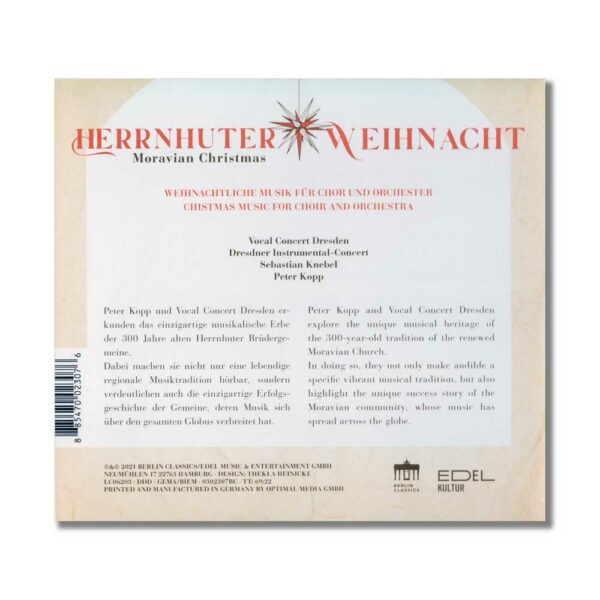 CD Herrnhuter Weihnacht, Rückansicht